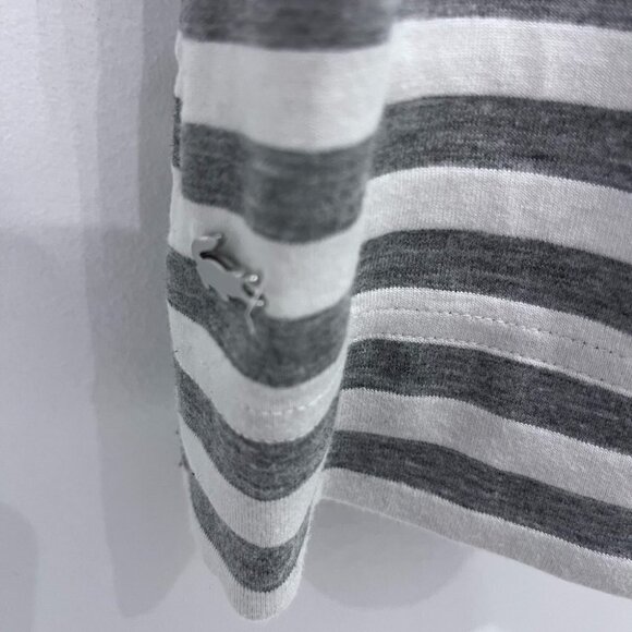 LACOSTE stripe gray and white with navy colar size 40 - Picture 3 of 10